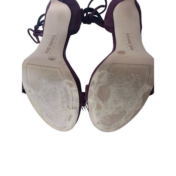 Gianni Bini burgandy Stiletto heels with ankle ties, size 7.5 M elegant, dressy - Picture 8 of 8